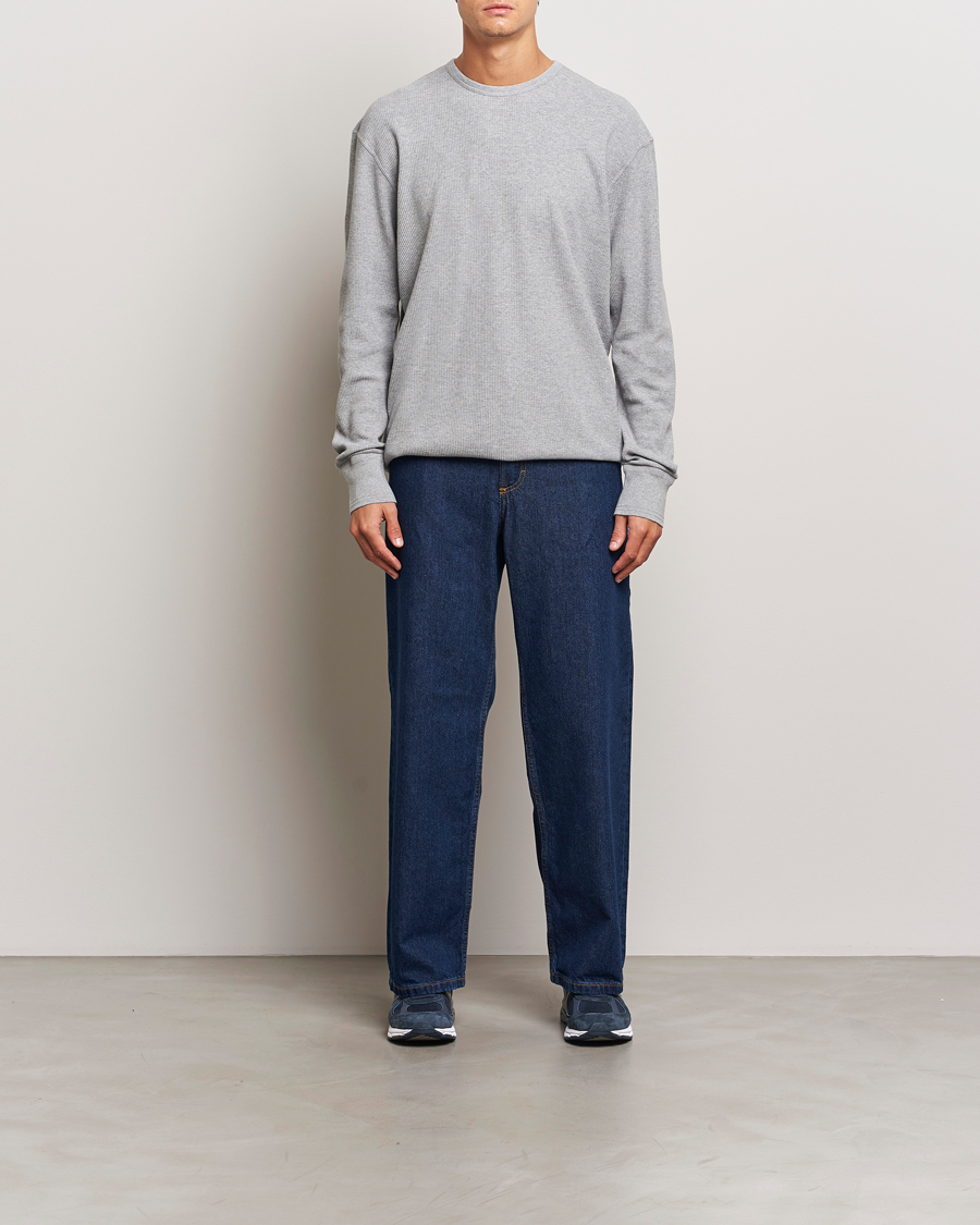 Herren | Pullover | Jeanerica | Jean Waflle Texture Sweater Light Grey Melange