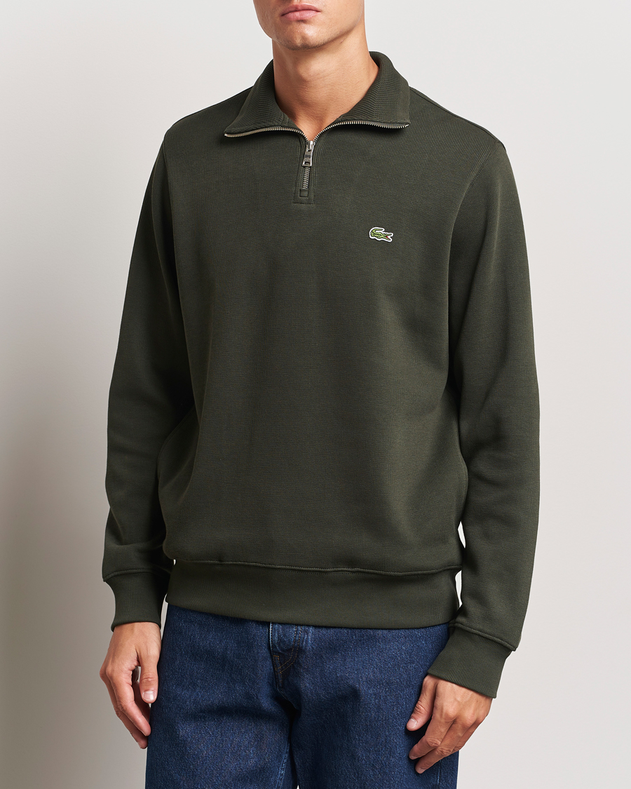 Herren | Pullover | Lacoste | Rib Interlock Half Zip Sapwood