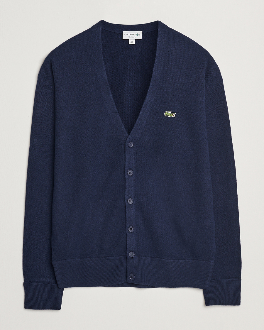 Herren | Pullover | Lacoste | Carded Wool Cardigan Navy