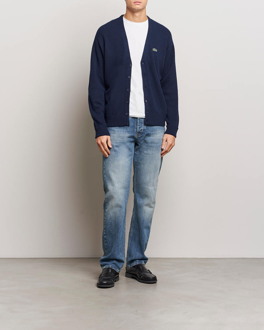 Herren | Pullover | Lacoste | Carded Wool Cardigan Navy