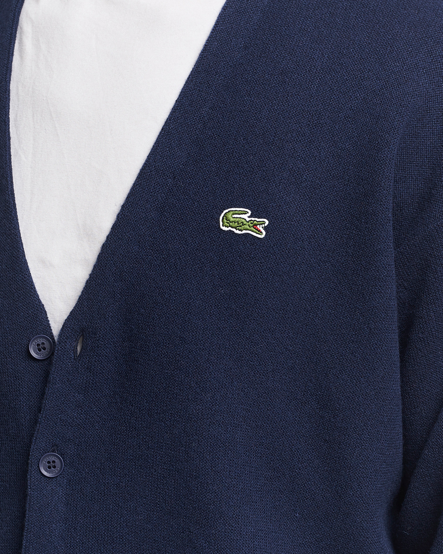 Herren | Pullover | Lacoste | Carded Wool Cardigan Navy