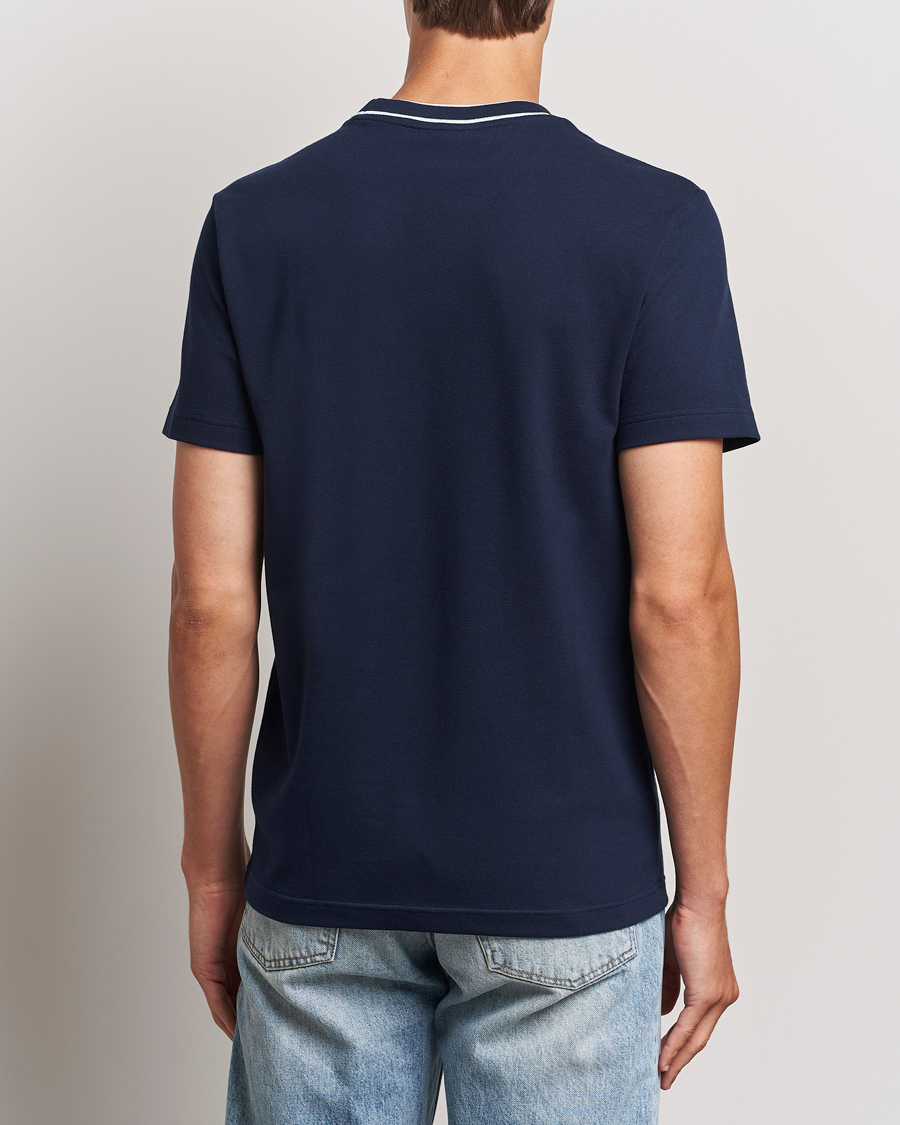 Herren | T-Shirts | Lacoste | Contrast Rib Piqué T-Shirt Navy Blue