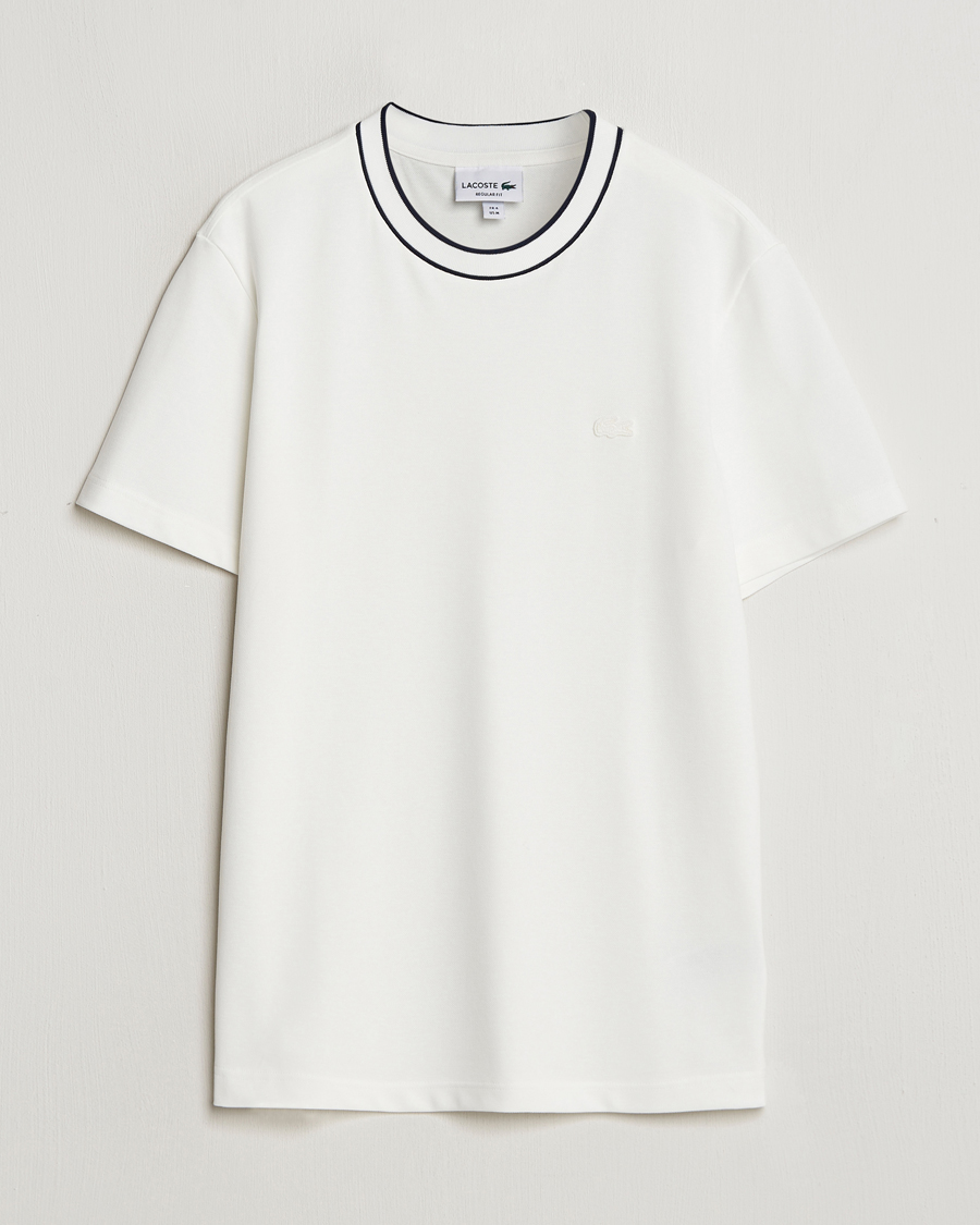 Herren | T-Shirts | Lacoste | Contrast Rib Piqué T-Shirt Flour