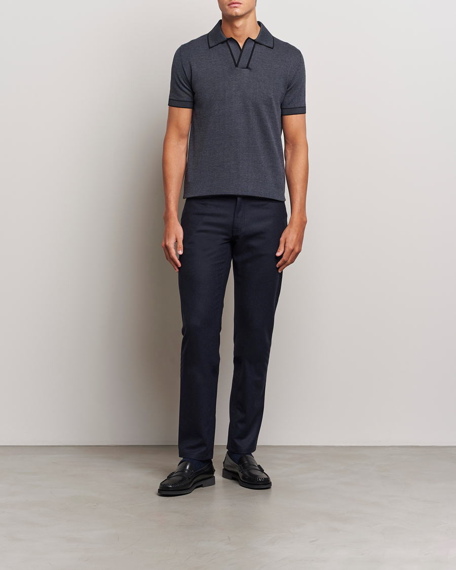 Herren | Hosen | Brioni | Slim Fit 5-Pocket Flannel Pants Navy