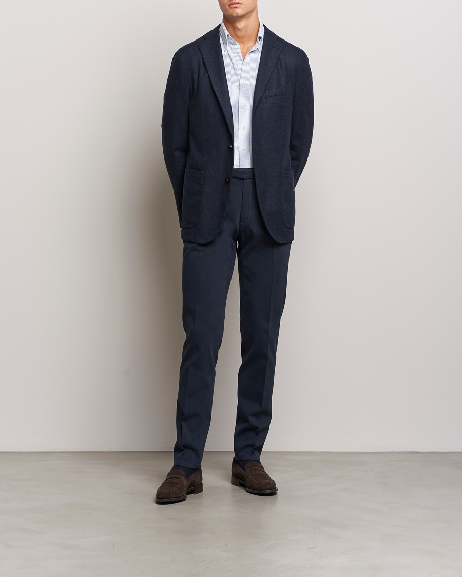 Herren | Sakkos | Boglioli | K Jacket Wool Herringbone Blazer Navy