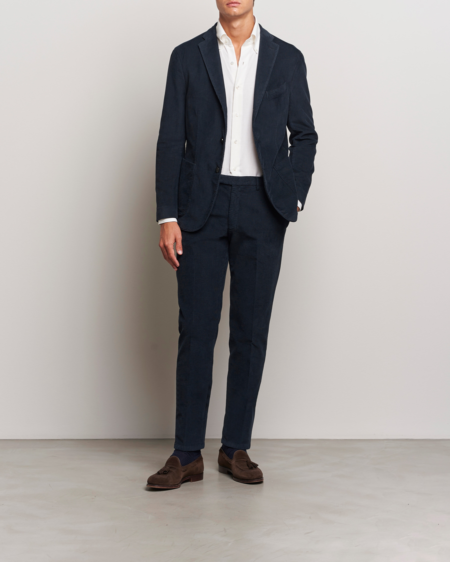 Herren | Boglioli K Jacket Baby Corduroy Suit Navy | Boglioli | K Jacket Baby Corduroy Suit Navy