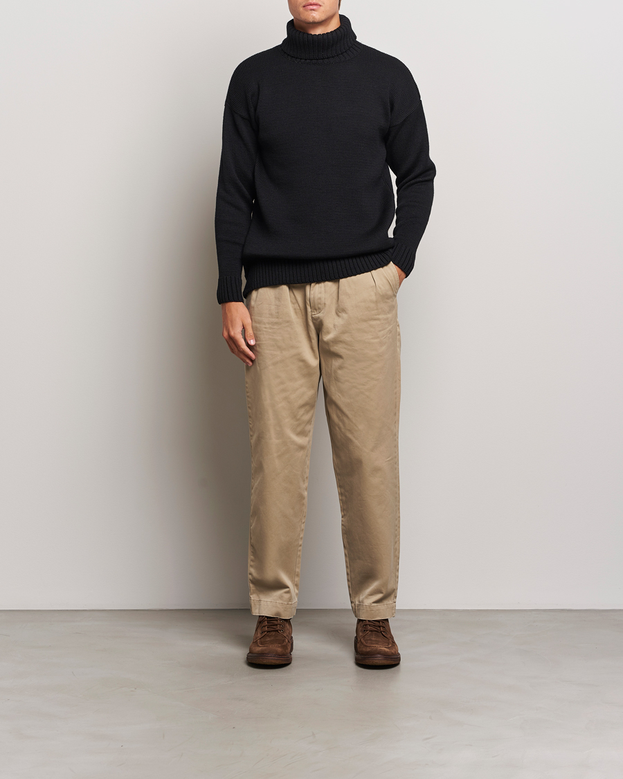 Herren | Pullover | Gloverall | Submariner Chunky Wool Roll Neck Black