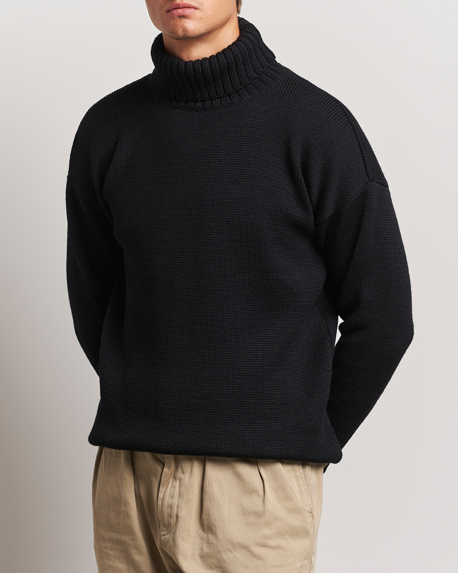 Herren | Pullover | Gloverall | Submariner Chunky Wool Roll Neck Black