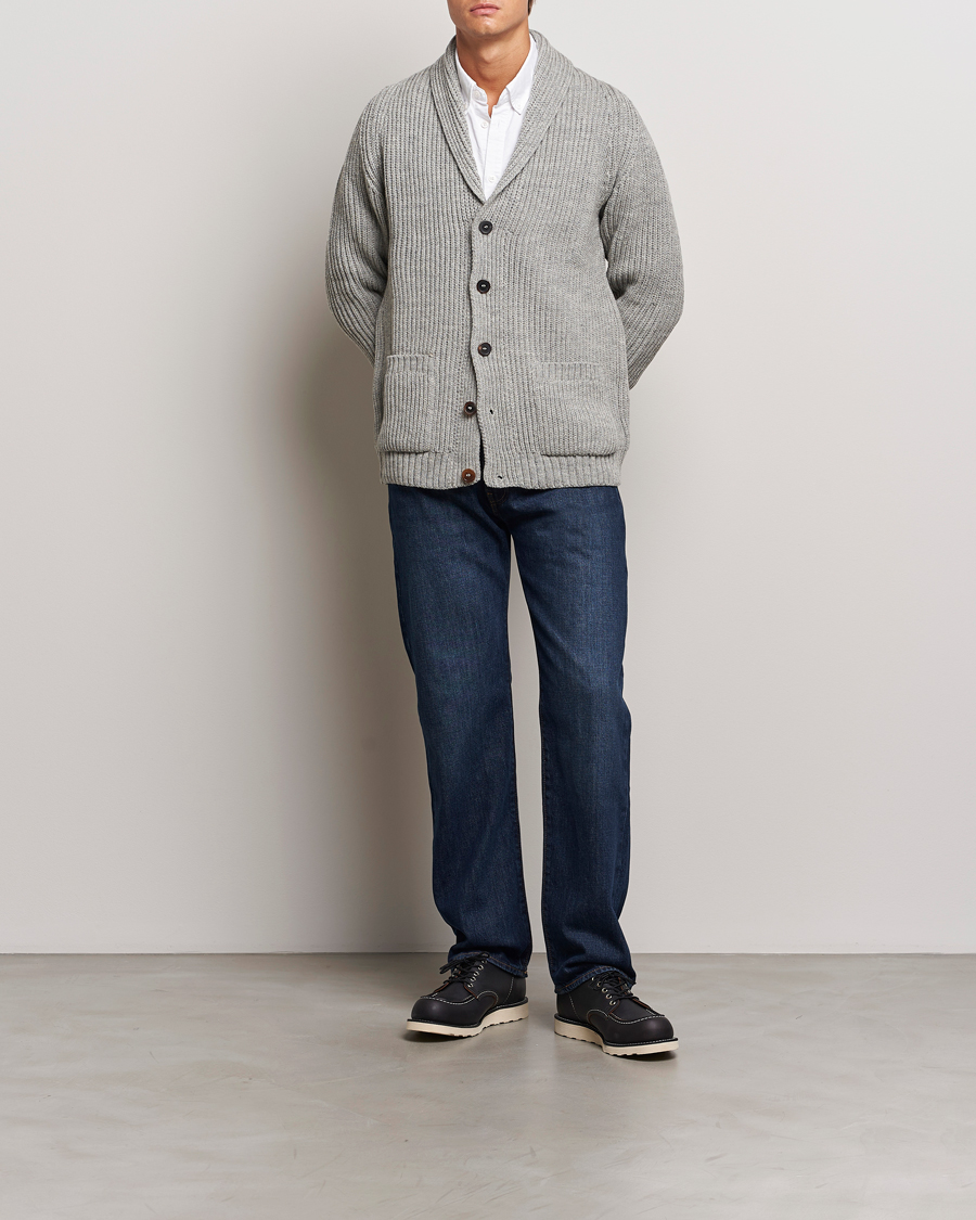 Herren | Pullover | Gloverall | Shawl Collar Cardigan Light Grey
