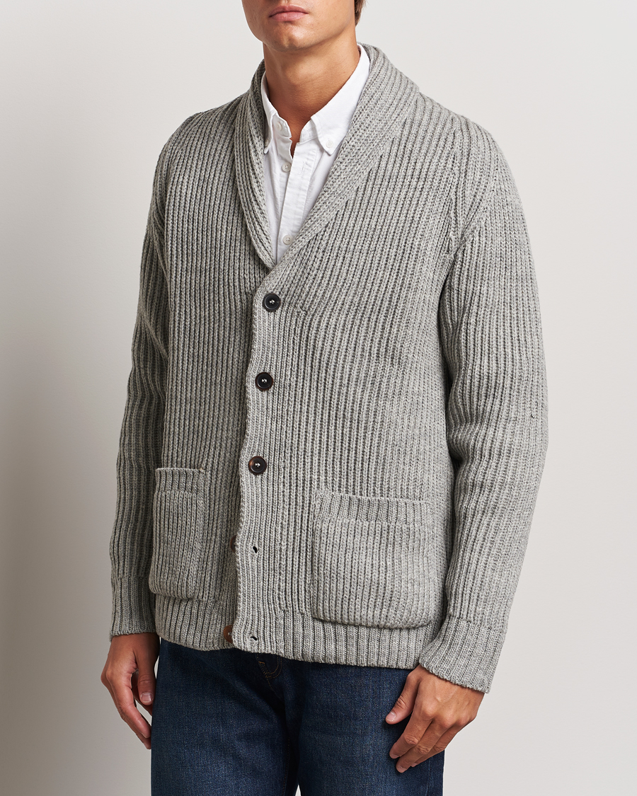 Herren | Pullover | Gloverall | Shawl Collar Cardigan Light Grey