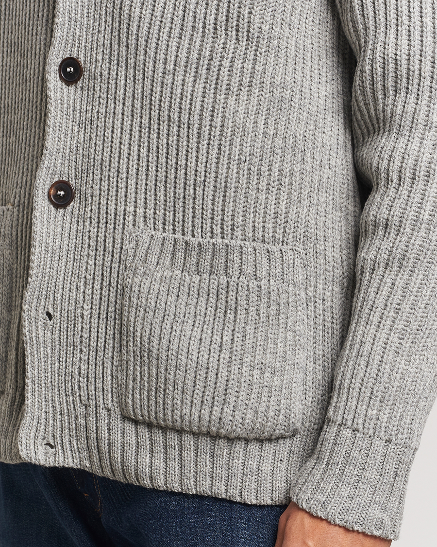 Herren | Pullover | Gloverall | Shawl Collar Cardigan Light Grey