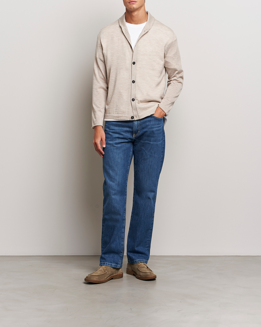 Herren | Pullover | Massimo Alba | Cashmere Shawl Collar Cardigan Beige