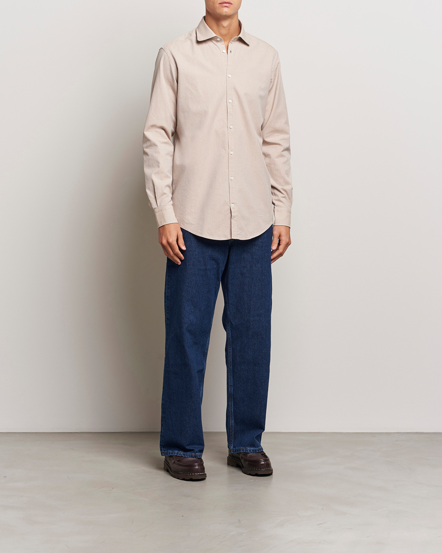 Herren | Hemden | Massimo Alba | Canary Cotton Voile Casual Shirt Beige
