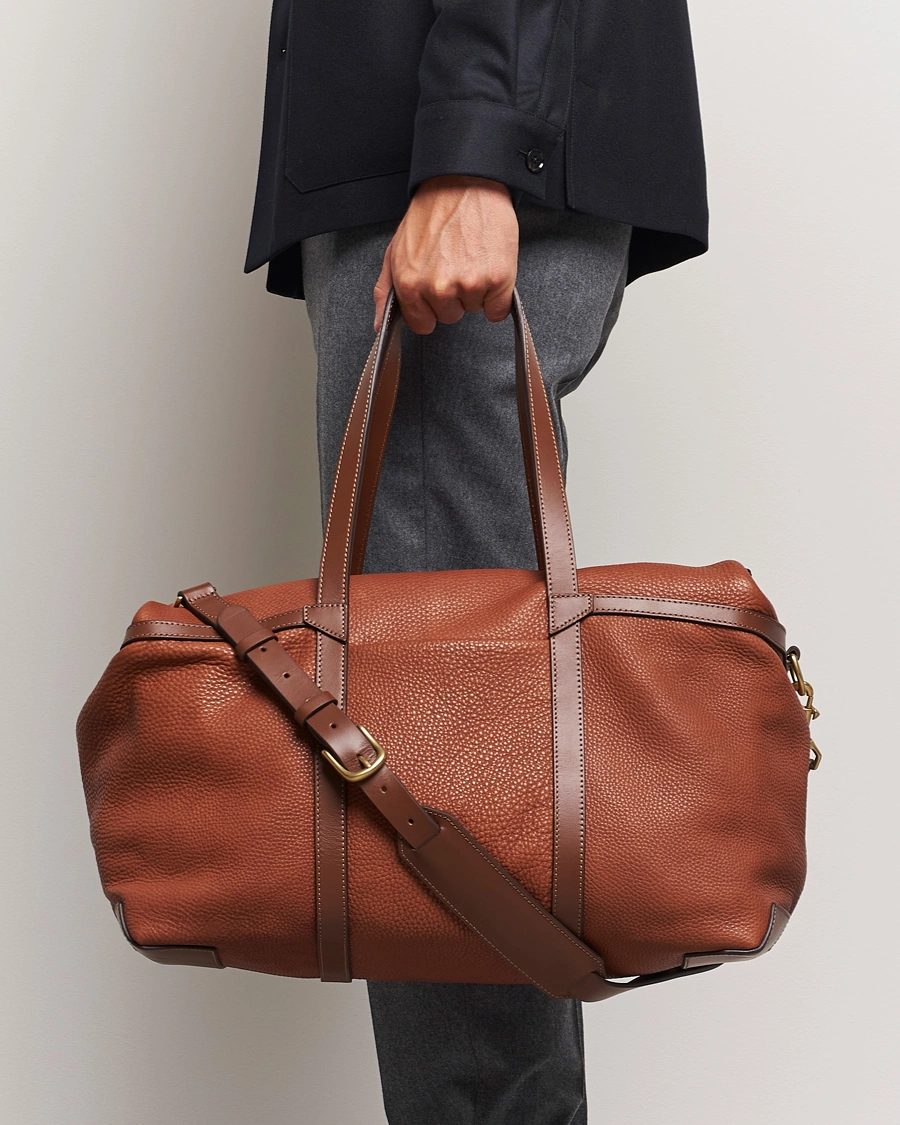 Herren | Taschen | Mismo | Tour Pebbled Leather Weekendbag Tabac/Cuoio
