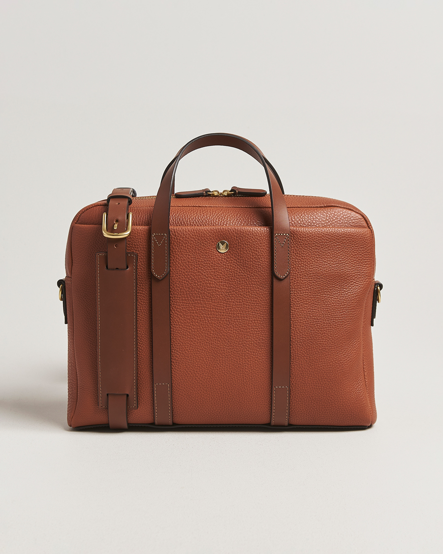 Herren | Taschen | Mismo | Aspire Pebbled Leather Briefcase Tabac