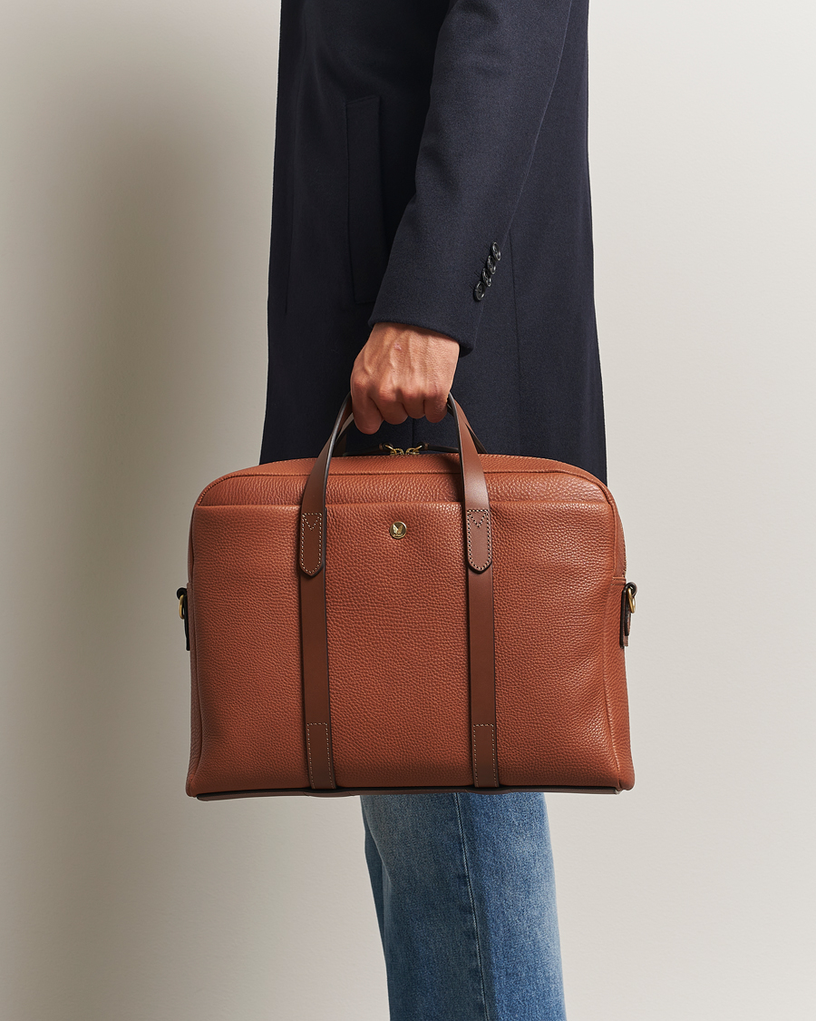 Herren | Taschen | Mismo | Aspire Pebbled Leather Briefcase Tabac