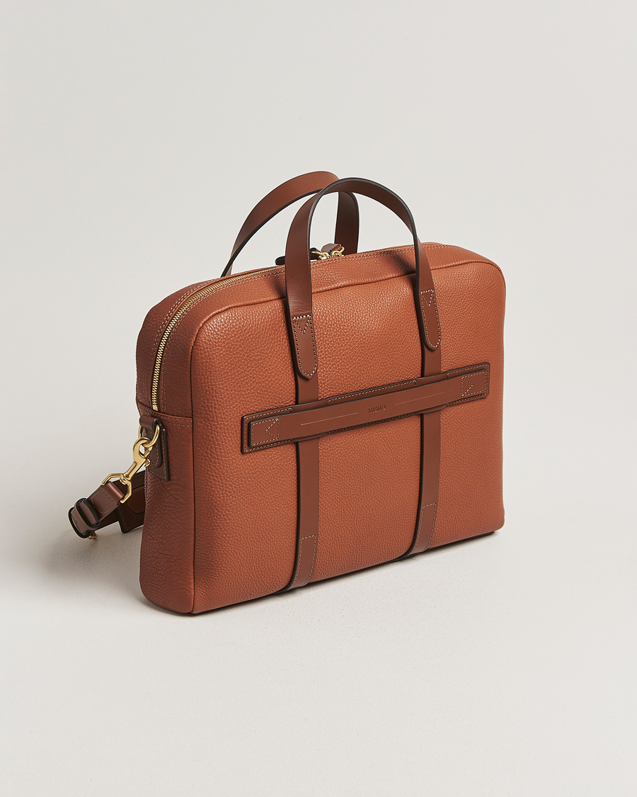 Herren | Taschen | Mismo | Aspire Pebbled Leather Briefcase Tabac