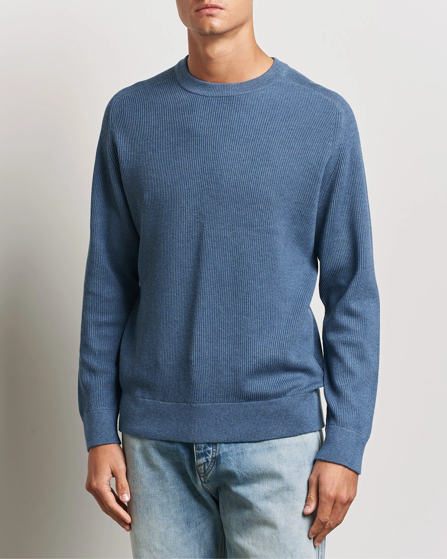 Herren | Pullover | NN07 | Kevin Cotton Knitted Sweater Bering Blue