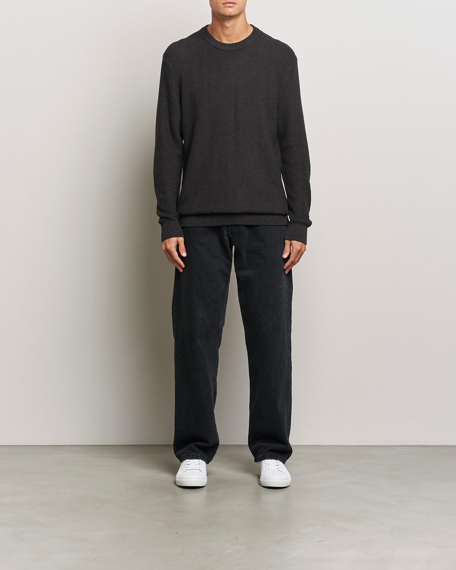 Herren | Pullover | NN07 | Pete Cotton Knitted Crew Neck Demitase Brown