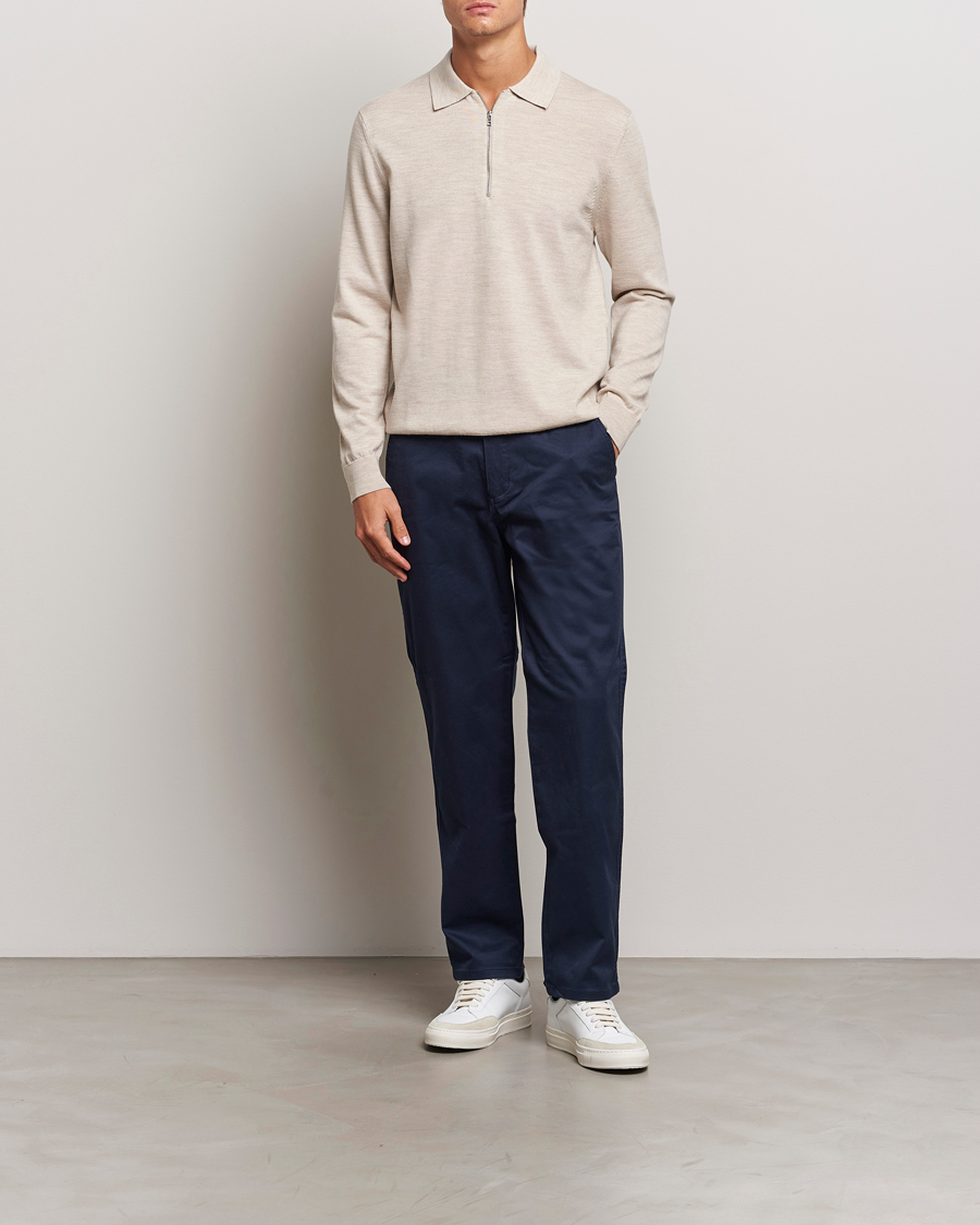 Herren | Pullover | NN07 | Sergio Half Zip Light Khaki Melange