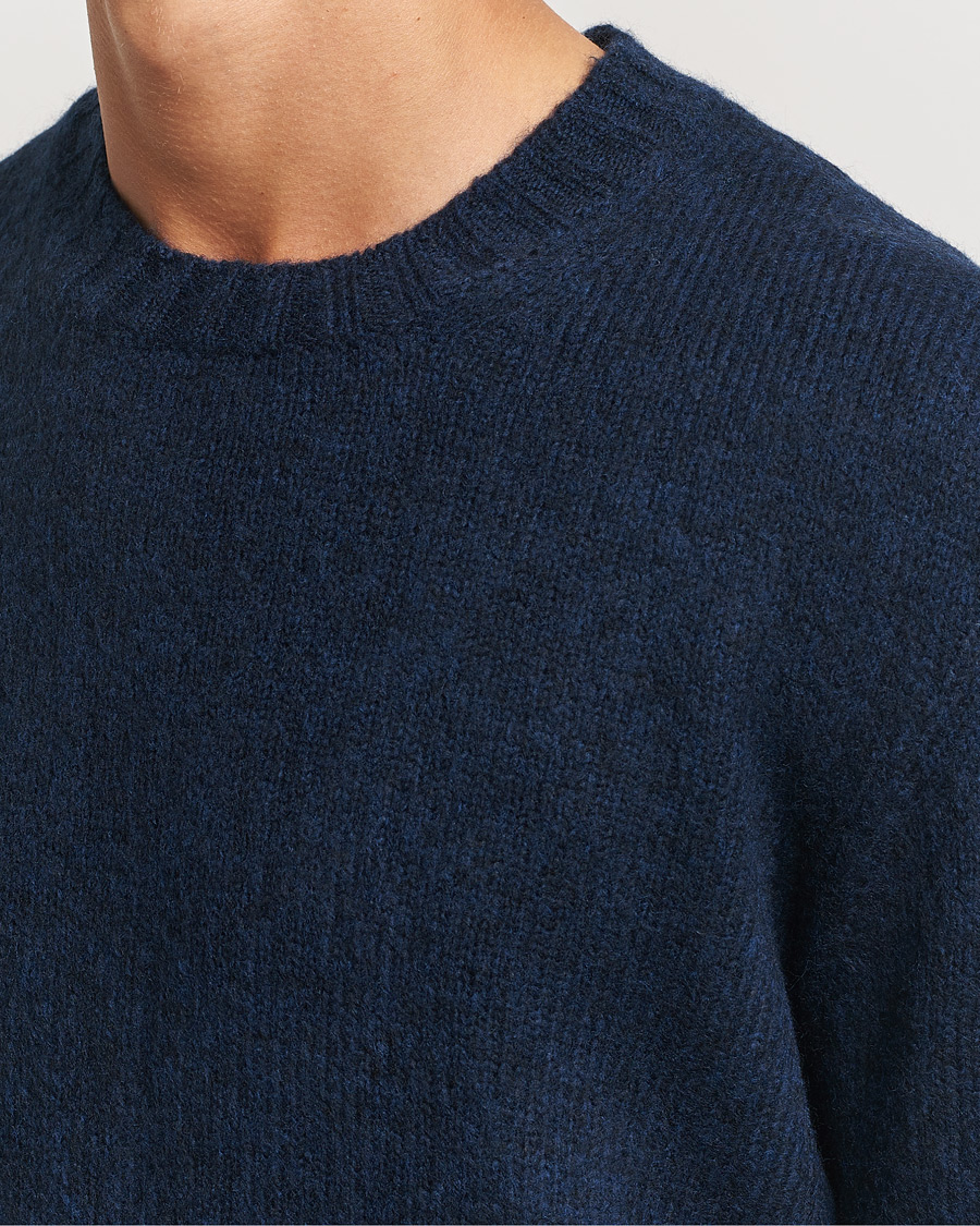 Herren | Pullover | NN07 | Lee Brushed Wool Crew Neck Navy Blue