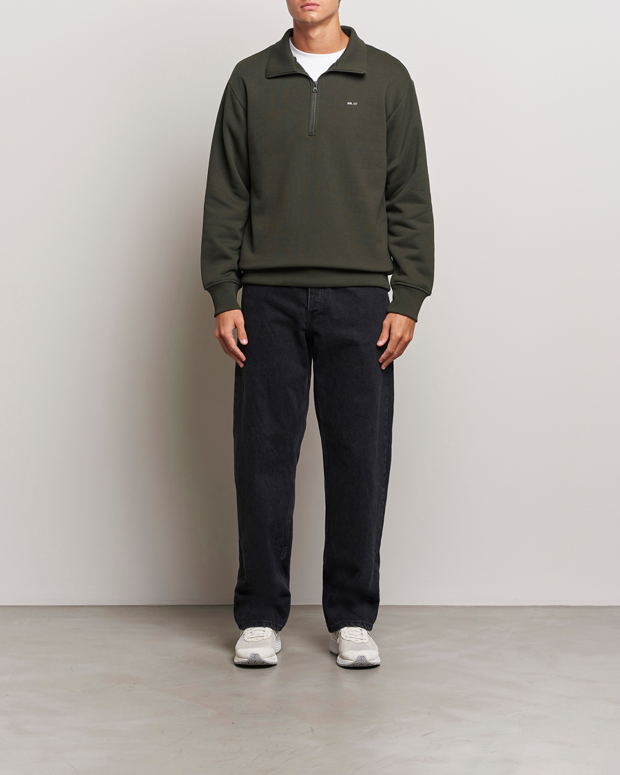 Herren | Pullover | NN07 | Briggs Half Zip Sweatshirt Dark Army