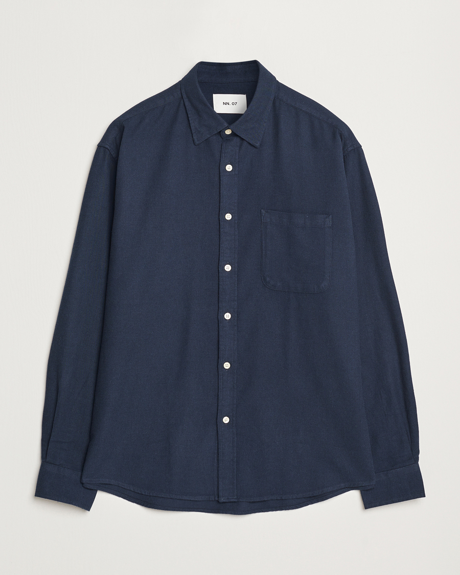 Herren | Hemden | NN07 | Deon Flannel Checked Shirt Navy Blue