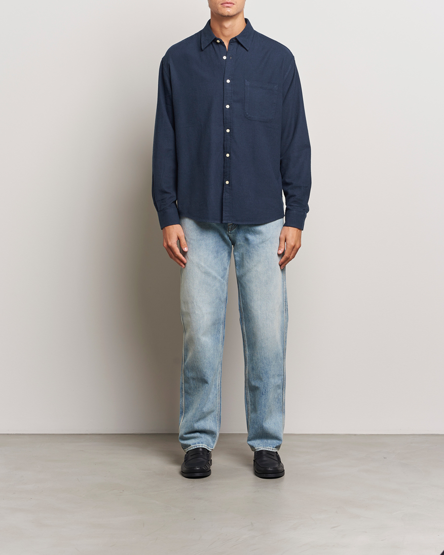 Herren | Hemden | NN07 | Deon Flannel Checked Shirt Navy Blue