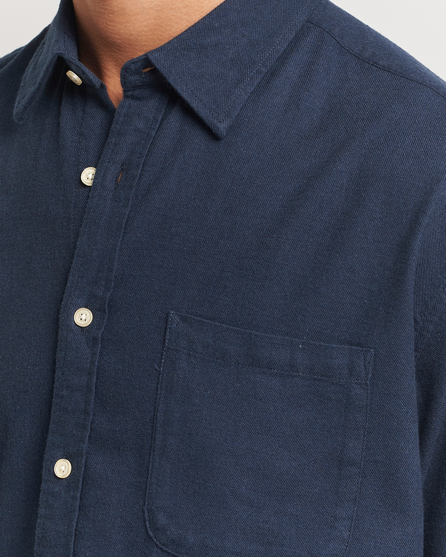 Herren | Hemden | NN07 | Deon Flannel Checked Shirt Navy Blue