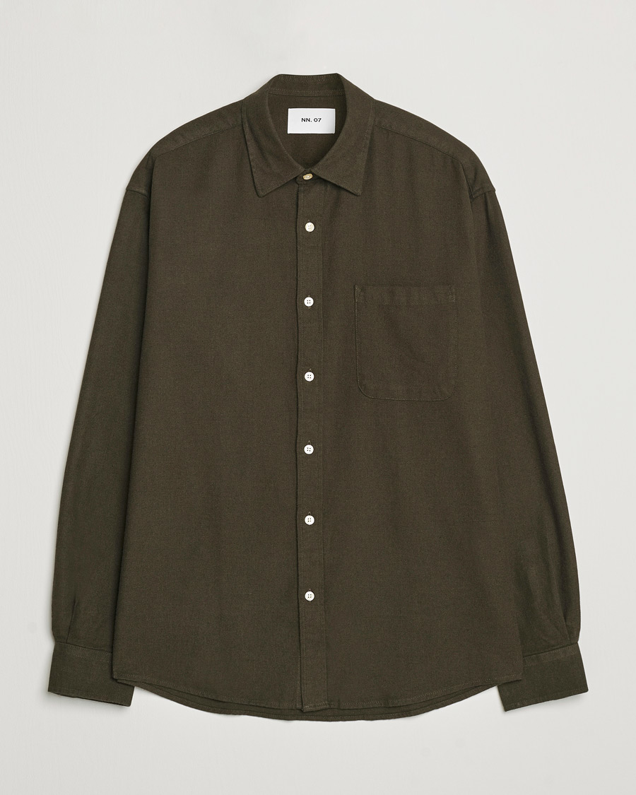 Herren | Hemden | NN07 | Deon Flannel Checked Shirt Dark Army