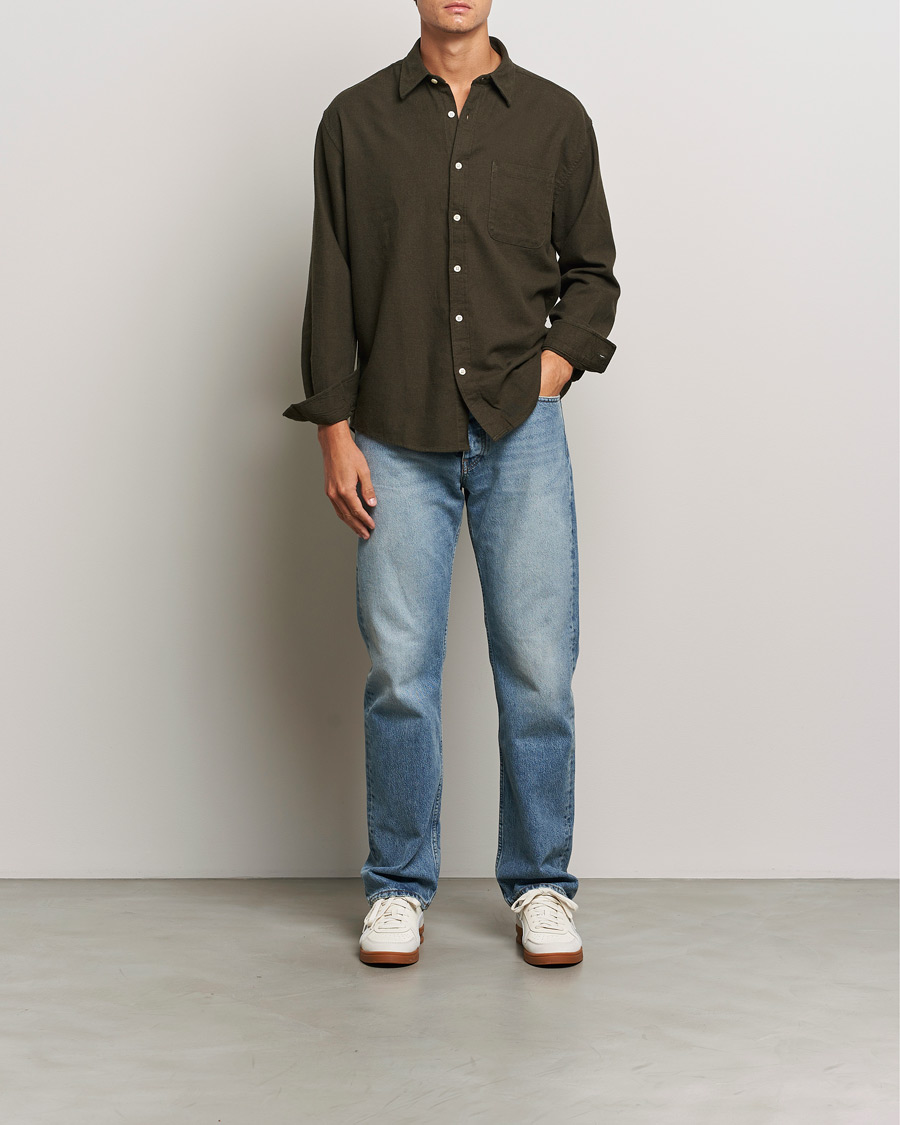 Herren | Hemden | NN07 | Deon Flannel Checked Shirt Dark Army