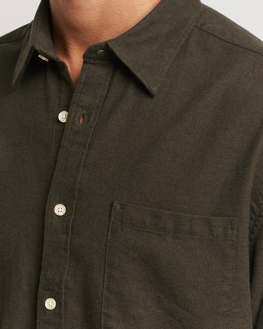 Herren | Hemden | NN07 | Deon Flannel Checked Shirt Dark Army