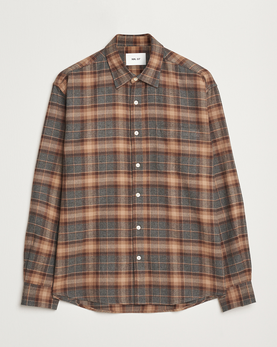 Herren | Hemden | NN07 | Deon Flannel Shirt Brown/Grey