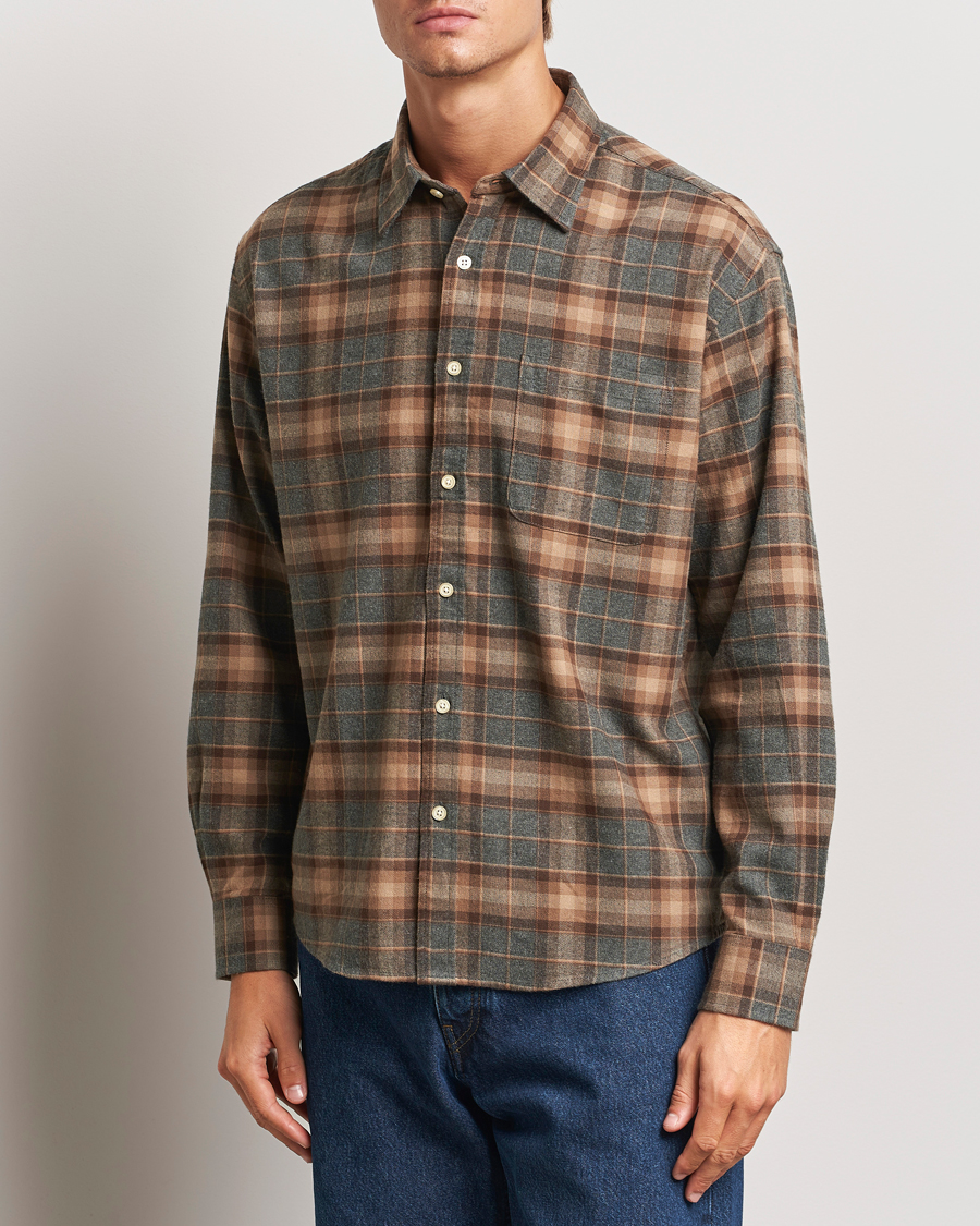 Herren | Hemden | NN07 | Deon Flannel Shirt Brown/Grey