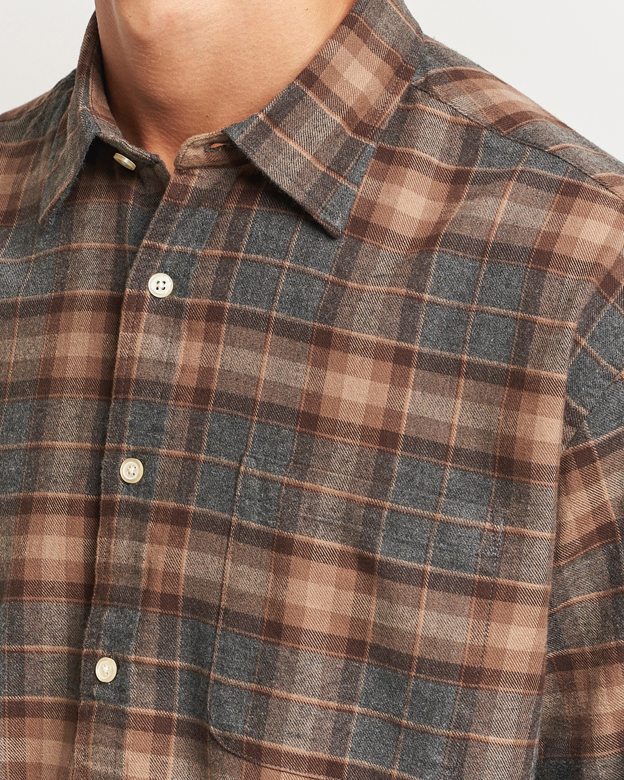 Herren | Hemden | NN07 | Deon Flannel Shirt Brown/Grey