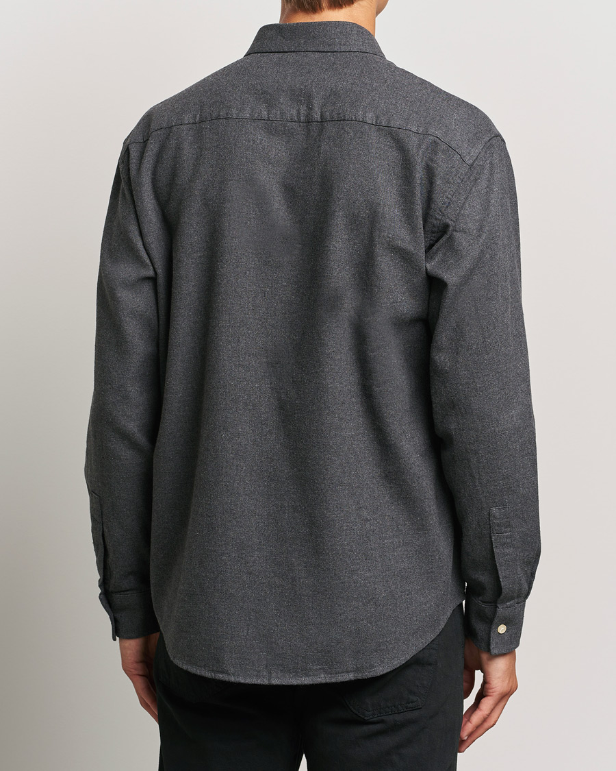 Herren | Hemden | NN07 | Deon Flannel Shirt Dark Grey Melange