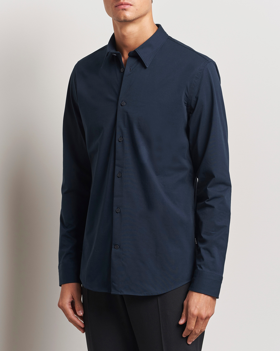 Herren | Hemden | NN07 | Elian Mercerized Cotton Shirt Navy Blue