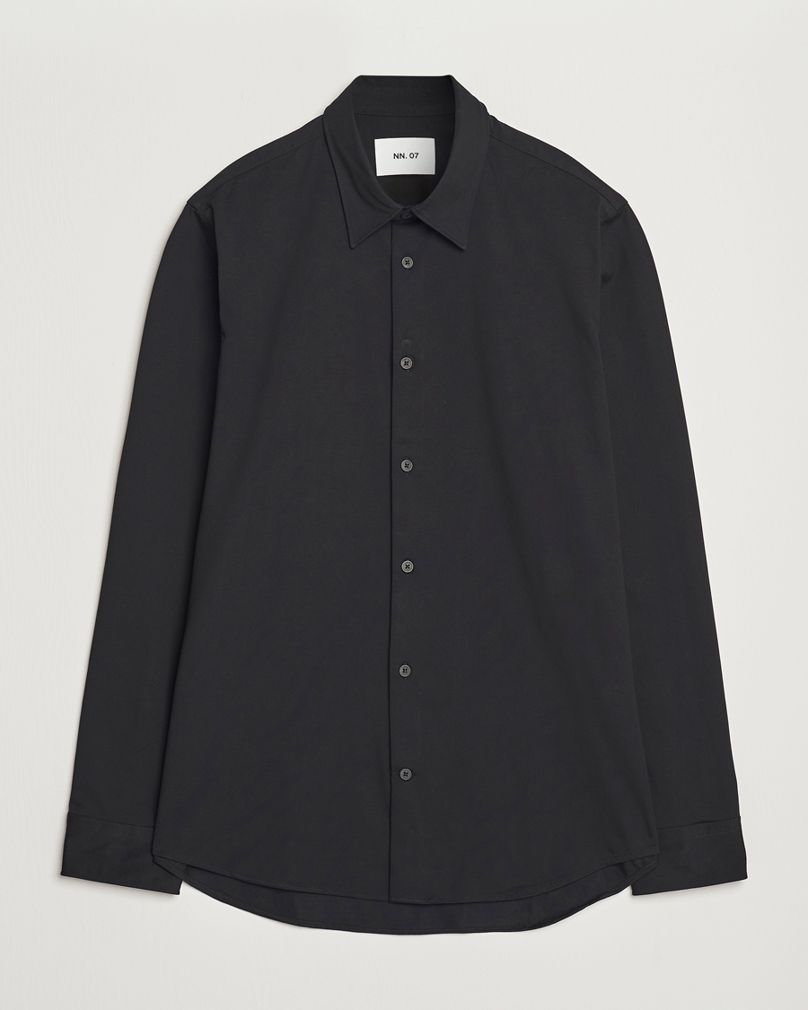 Herren | Hemden | NN07 | Elian Mercerized Cotton Shirt Black