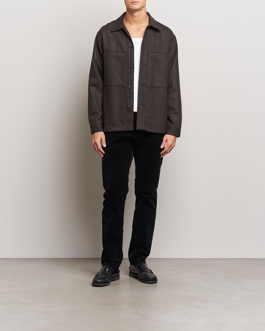 Herren | Hemden | NN07 | Isak Wool Overshirt Dark Brown