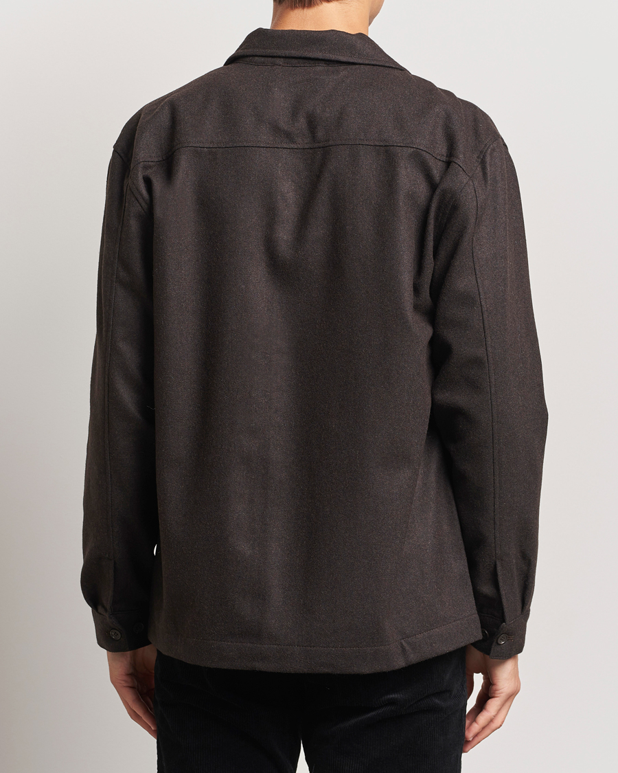 Herren | Hemden | NN07 | Isak Wool Overshirt Dark Brown