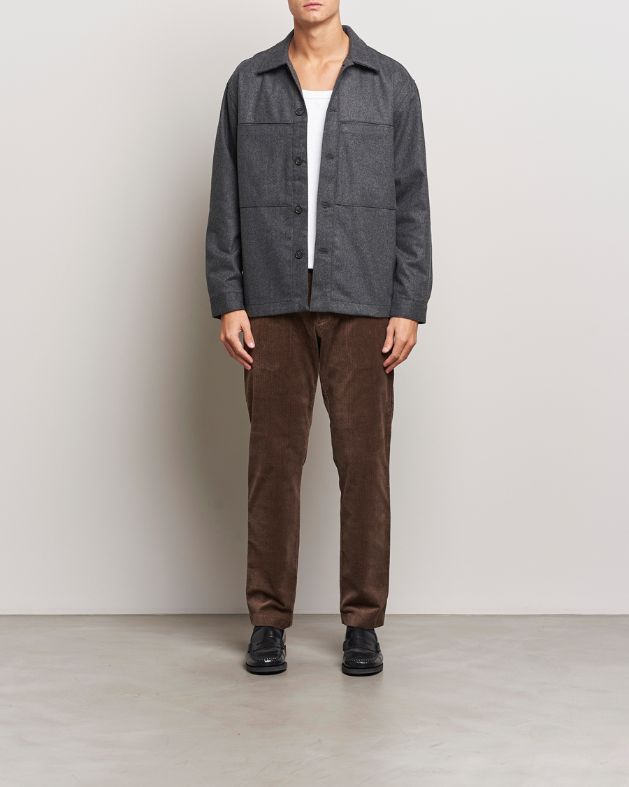 Herren | Hemden | NN07 | Isak Wool Overshirt Grey Melange