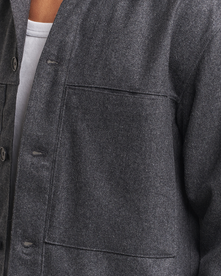 Herren | Hemden | NN07 | Isak Wool Overshirt Grey Melange
