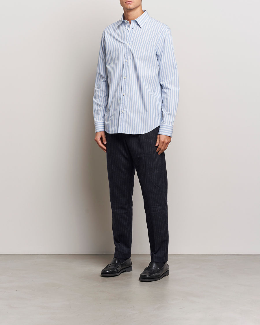 Herren | Hosen | NN07 | Bill Wool Pleated Trousers Navy Blue Pinstripe