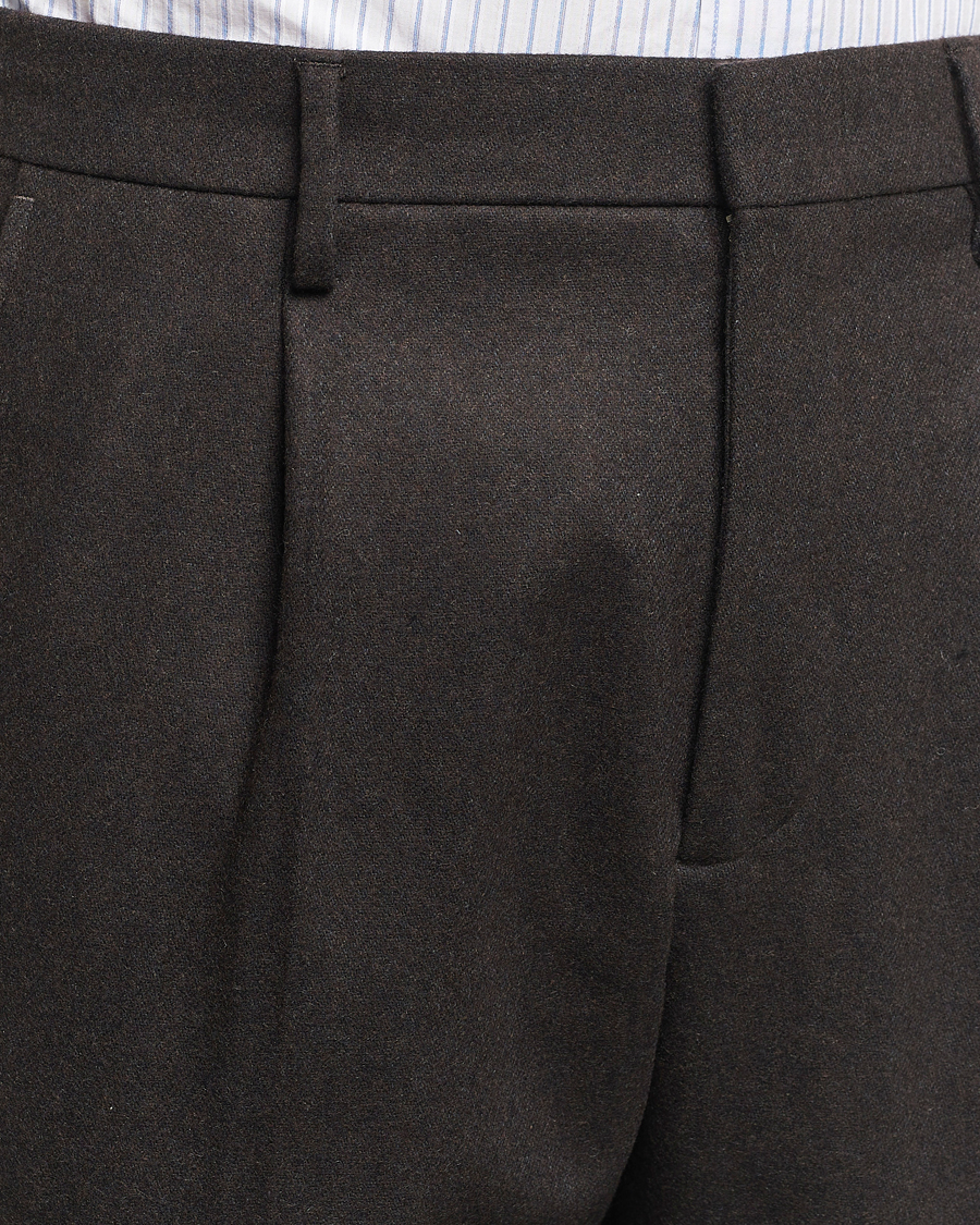 Herren | Hosen | NN07 | Bill Wool Pleated Trousers Dark Brown