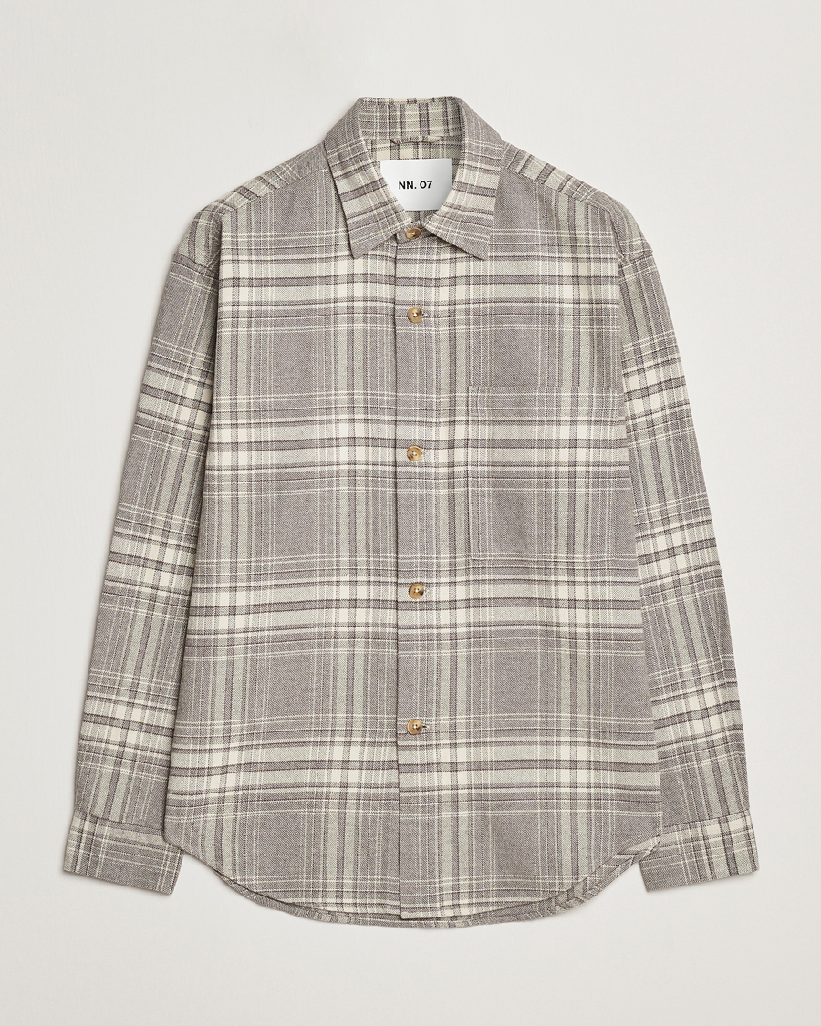 Herren | Hemden | NN07 | Adwin Checked Flannel Overshirt Grey/White