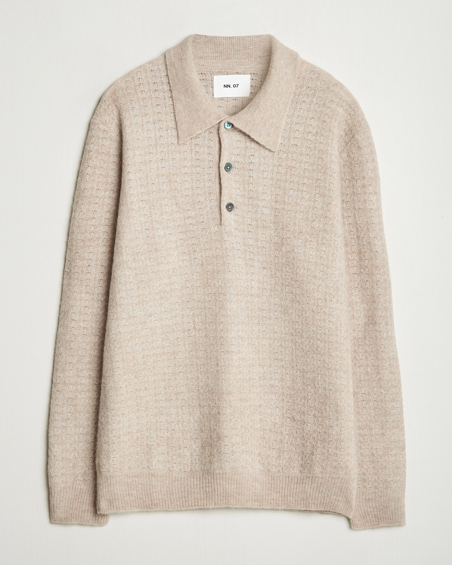 Herren | Pullover | NN07 | Alfie Alpaca Knitted Polo Greige