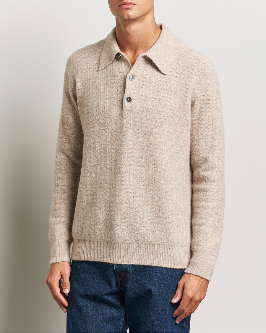 Herren | Pullover | NN07 | Alfie Alpaca Knitted Polo Greige