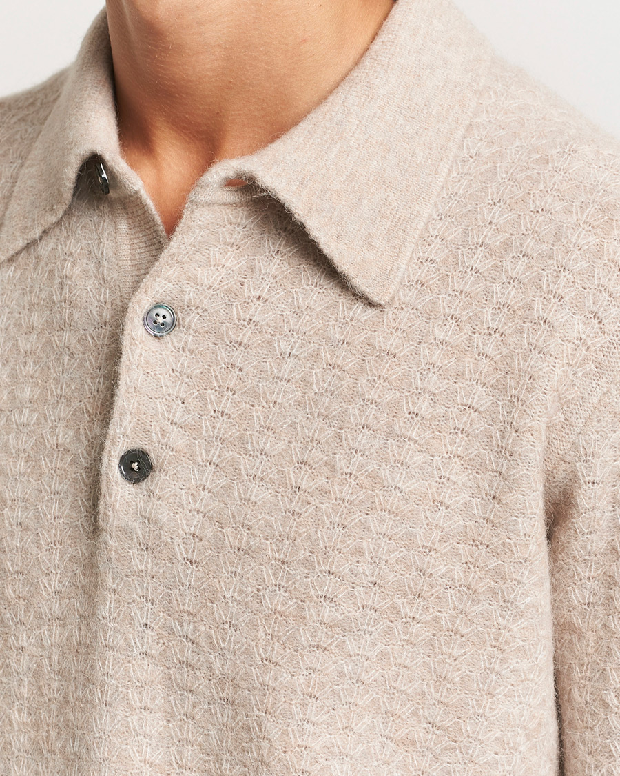 Herren | Pullover | NN07 | Alfie Alpaca Knitted Polo Greige