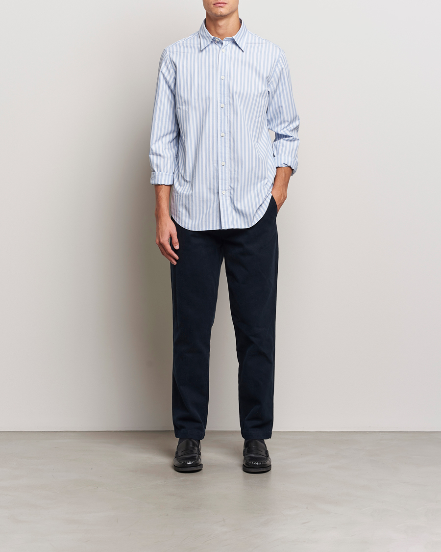 Herren | Hemden | NN07 | Colby Poplin Striped Shirt Blue/White
