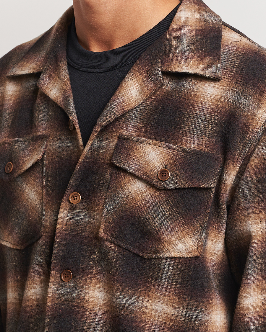 Herren | Hemden | Nudie Jeans | Vincent Shadow Check Overshirt Brown/Beige